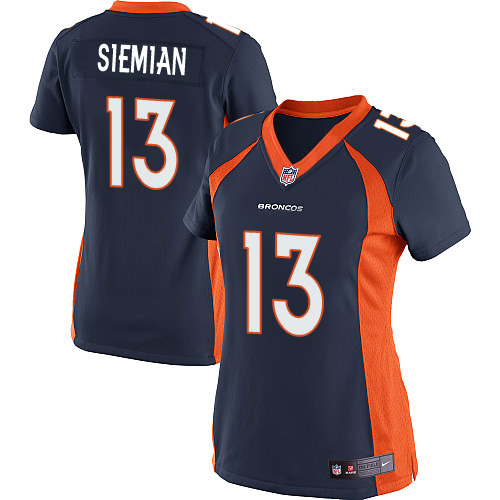 Women's Limited Trevor Siemian Nike Jersey Navy Blue Alternate - #13 NFL Denver Broncos